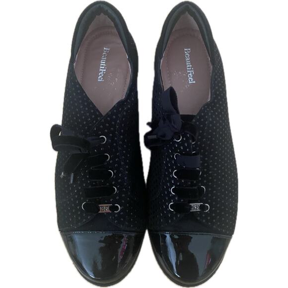 Beautifeel Cella Black Suede Sneakers Size 38 - Picture 3 of 7